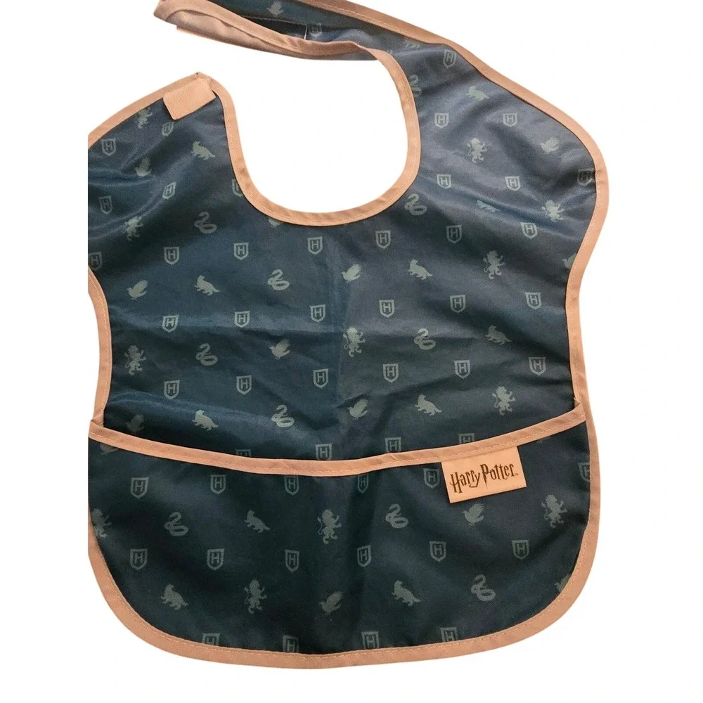 Harry Potter Hogwarts Crest Baby Bibs Set of 2‎ Bumkins Waterproof Blue Grey